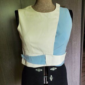 Asymmetrical Blue and White Christian Dior Top Size L